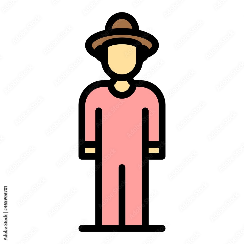 Wall mural Man agronomist icon. Outline man agronomist vector icon color flat isolated