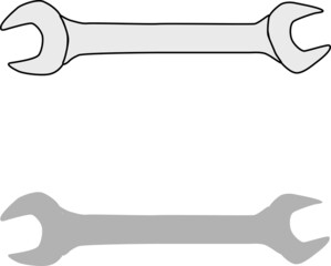 ネジを締めるスパナのイラスト