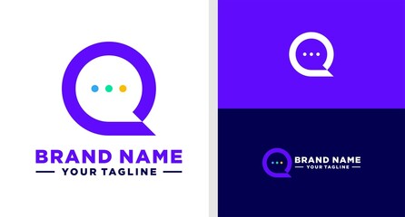 LETTER Q LOGO BUBBLE CHAT NEGATIVE SPACE