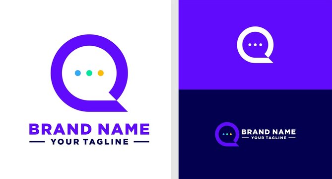 LETTER Q LOGO BUBBLE CHAT NEGATIVE SPACE