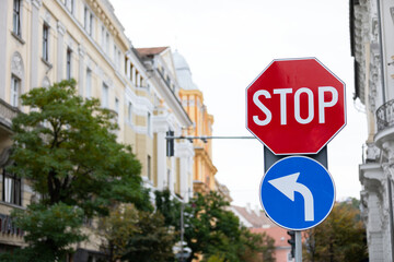Traffic signs in the city