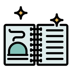 Bar menu icon. Outline bar menu vector icon color flat isolated