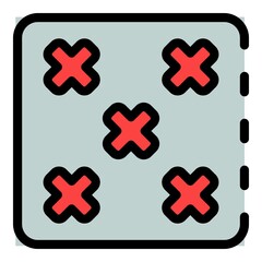 Obraz premium Casino dice icon. Outline casino dice vector icon color flat isolated