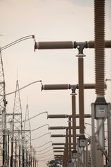 Industrial Power Lines and High Voltage Lines Electricity. High quality photo