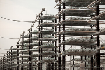 Industrial Power Lines and High Voltage Lines Electricity. High quality photo