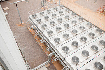 Industrial Power Lines and High Voltage Lines Electricity. High quality photo