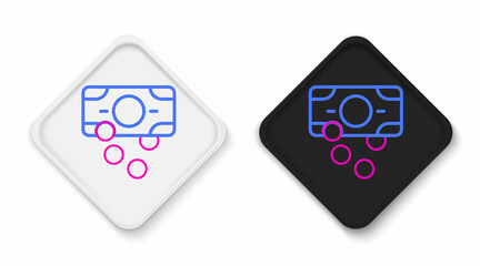 Line Stacks paper money cash icon isolated on white background. Money banknotes stacks. Bill currency. Colorful outline concept. Vector