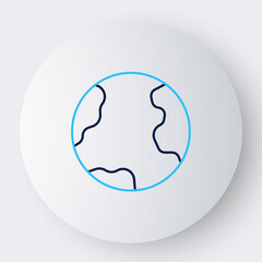 Line Earth globe icon isolated on white background. World or Earth sign. Global internet symbol. Geometric shapes. Colorful outline concept. Vector