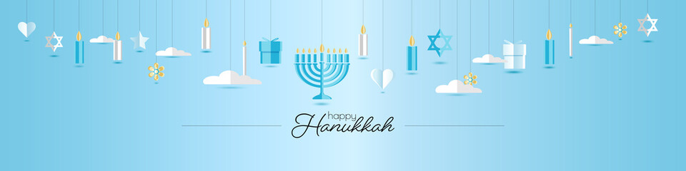 Happy Hanukkah banner. 