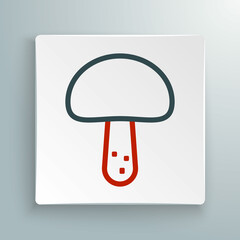 Line Mushroom icon isolated on white background. Colorful outline concept. Vector