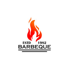 fire flame logo for bbq, silhouette of simple red fire vector illustrations