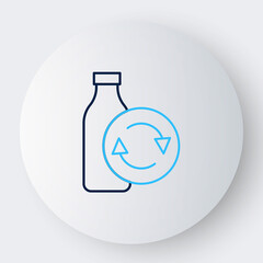 Line Recycling plastic bottle icon isolated on white background. Colorful outline concept. Vector