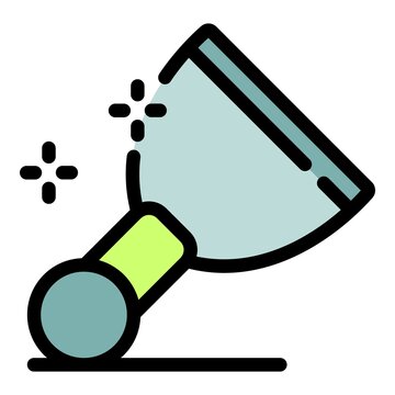 recommend clip art: Clean putty knife icon. Outline clean putty knife vector icon color flat isolated