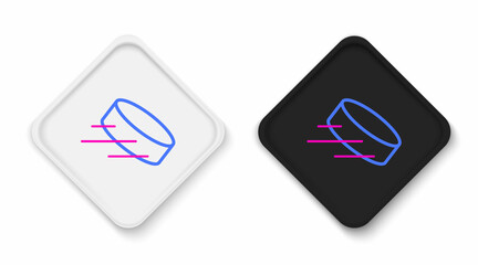 Line Hockey puck icon isolated on white background. Colorful outline concept. Vector