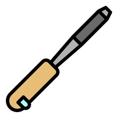 Construction chisel icon. Outline construction chisel vector icon color flat isolated