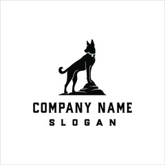 Dog standing on a rock with classic style design