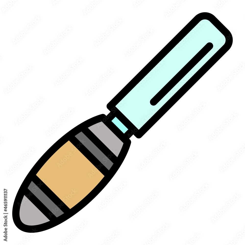 Poster carpentry chisel icon. outline carpentry chisel vector icon color flat isolated