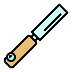 Repair chisel icon. Outline repair chisel vector icon color flat isolated