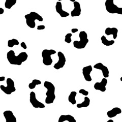 Abstract modern leopard seamless pattern. Animals trendy background. Black and white decorative vector illustration for print, card, postcard, fabric, textile. Modern ornament of stylized skin