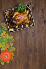 Thanksgiving day with delicious grilled chicken
