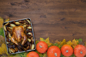 Thanksgiving day with delicious grilled chicken