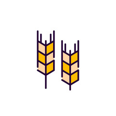 Ear of wheat grain harvesting icon. Pixel perfect, editable stroke line art icon
