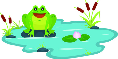 frog in the pond