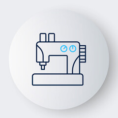 Line Sewing machine icon isolated on white background. Colorful outline concept. Vector