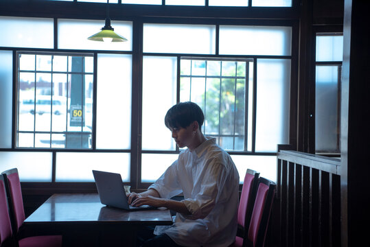 Woman in Japanese style Cafe