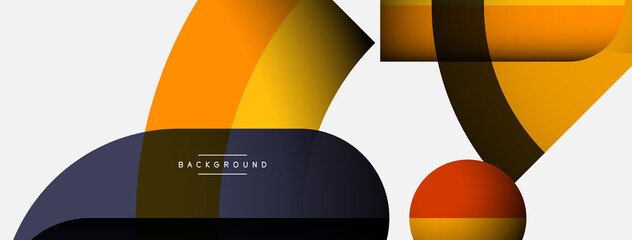 Geometric abstract background. Round shapes, circles, lines composition for wallpaper banner background or landing page