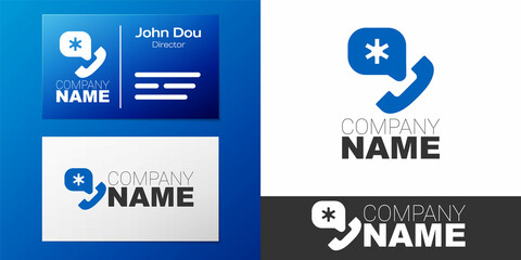 Logotype Telephone with emergency call 911 icon isolated on white background. Police, ambulance, fire department, call, phone. Logo design template element. Vector