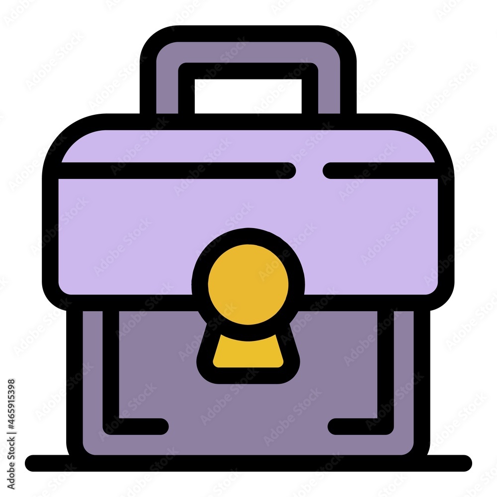 Poster communication engineer tool box icon. outline communication engineer tool box vector icon color flat