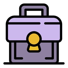 Communication engineer tool box icon. Outline communication engineer tool box vector icon color flat isolated