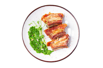ribs grill pork fried beef fat food  spicy fresh meal snack on the table copy space food background  
