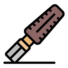 Police metal detector icon. Outline police metal detector vector icon color flat isolated