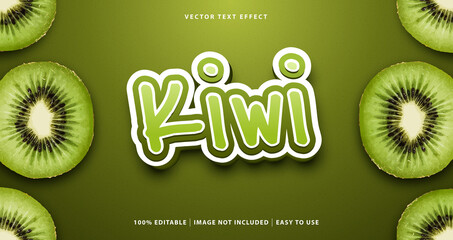 Kiwi fruit text effect. Premium Vector