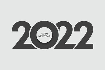 Happy New Year 2021 text design logo.