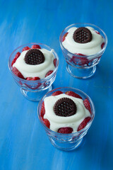 A magnolia , Supangle with strawberry photo for food photography concept.