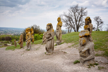 Cumans stone statues 9-13th century. Kurgan stelae
