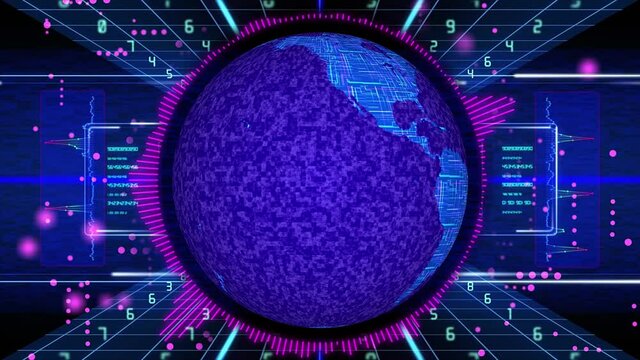 Abstract futuristic background technological Earth globe concept