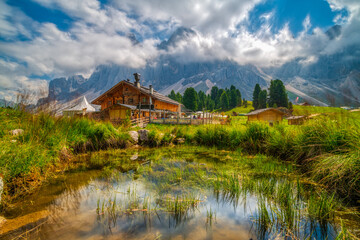 Fototapeta na wymiar Funes Dolomites. The Odle. Dream mountains