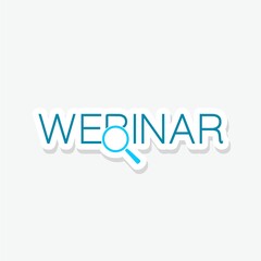Word webinar sticker isolated on white background