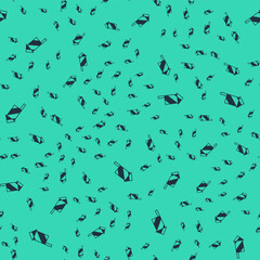 Black Firework rocket icon isolated seamless pattern on green background. Concept of fun party. Explosive pyrotechnic symbol. Vector