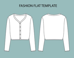 set cardigan front and back view