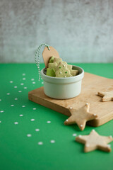 Christmas cookies on cutting board