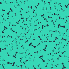 Fototapeta premium Black Gear shifter icon isolated seamless pattern on green background. Manual transmission icon. Vector