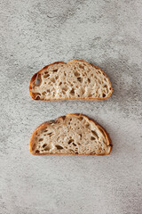 Close up of bread pieces