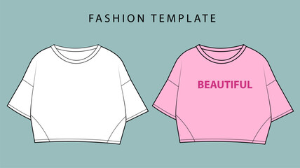 set crop top front and back view