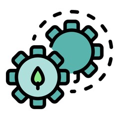 Nature mechanism icon. Outline nature mechanism vector icon color flat isolated