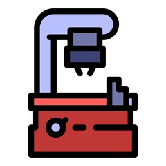 Laser milling machine icon. Outline laser milling machine vector icon color flat isolated